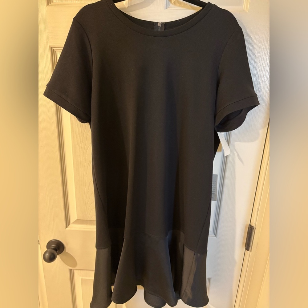 Chelsea28 Black Flounce Hem Midi Dress XL